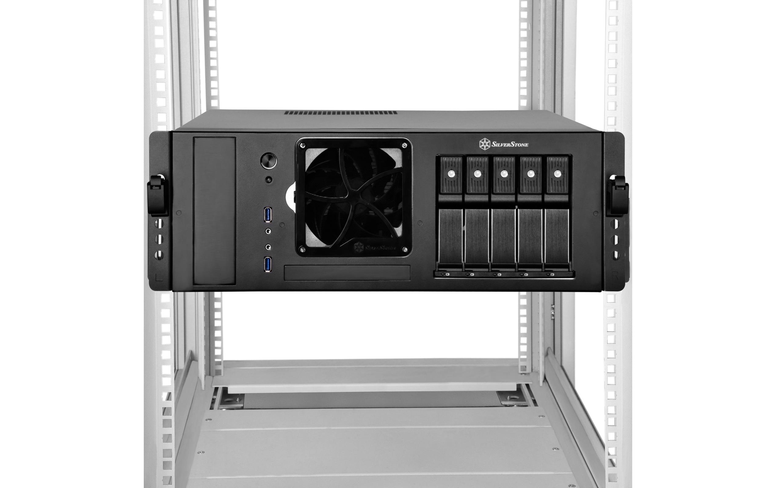 1711145_4 - Mediatech Silverstone SST-RMS05-22 Racksch. für Gehäuse 440mm breit. max 35 kg