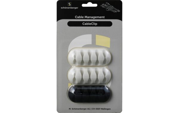 Schönenberger CableClip 3 Stück L=66mm, B=11.5mm, 2x weiss, 1x schwarz kaufen | Mediatech.ch