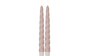 Star Trading LED Dinner Kerze 2P Shine Indoor, Pink, 24.50 cm Höhe, Timer
