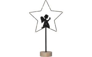 Star Trading Dekoration Engel GLIMTA Indoor, Schwarz, 15 LED