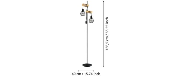 EGLO TOWNSHEND 5 2 Stehleuchte schwarz Trend & Vintage / exkl. 2x E27 60W