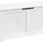 Vasagle Truhe Landhausstil, Weiss 100x40x46 cm (LxBxH), Traglast max.100kg