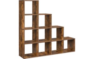 Vasagle Bücherregal Weiss, 129.5x29x129.5cm (LxBxH),Tragl.p Würfel15kg