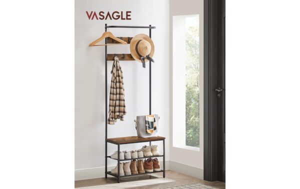 1718841_2 - Mediatech Vasagle Garderobe mit Schuhregal/Sitzbank 32.2x64x180 cm (TxBxH), Traglast versch.