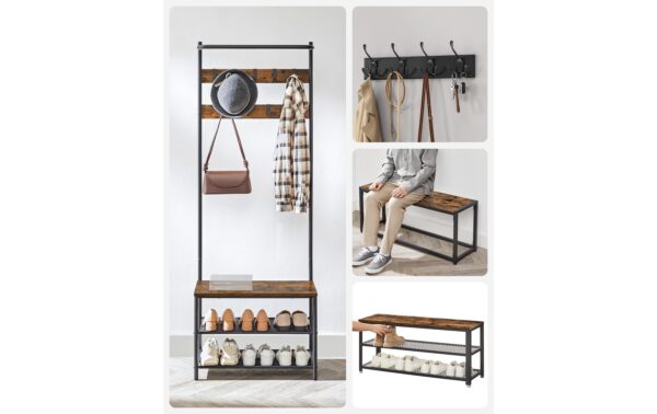 1718841_3 - Mediatech Vasagle Garderobe mit Schuhregal/Sitzbank 32.2x64x180 cm (TxBxH), Traglast versch.