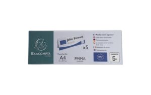 Exacompta Namensschild für A4, 5-er Set 300x200mm, Exacryl, UV beständig