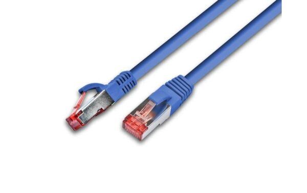 Wirewin Patchkabel: F/UTP, 1m, blau Cat.5e, AWG26, 1Gbps, 100MHz, Zugentlastung