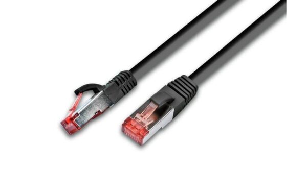 Wirewin Patchkabel: F/UTP, 0.25m, schwarz Cat.5e, AWG26, 1Gbps, 100MHz, Zugentlastung