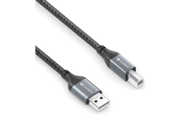 Sonero USB-A - USB-B Kabel, 0.5m Nylon Mantel, USB 2.0, 480Mbps