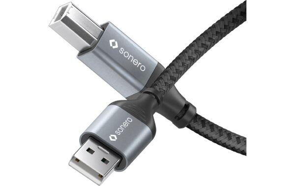 Sonero USB-A - USB-B Kabel, 0.5m Nylon Mantel, USB 2.0, 480Mbps