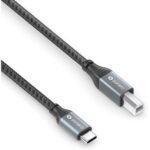 Sonero USB-C - USB-B Kabel, 1.0m Nylon Mantel, USB 2.0, 480Mbps