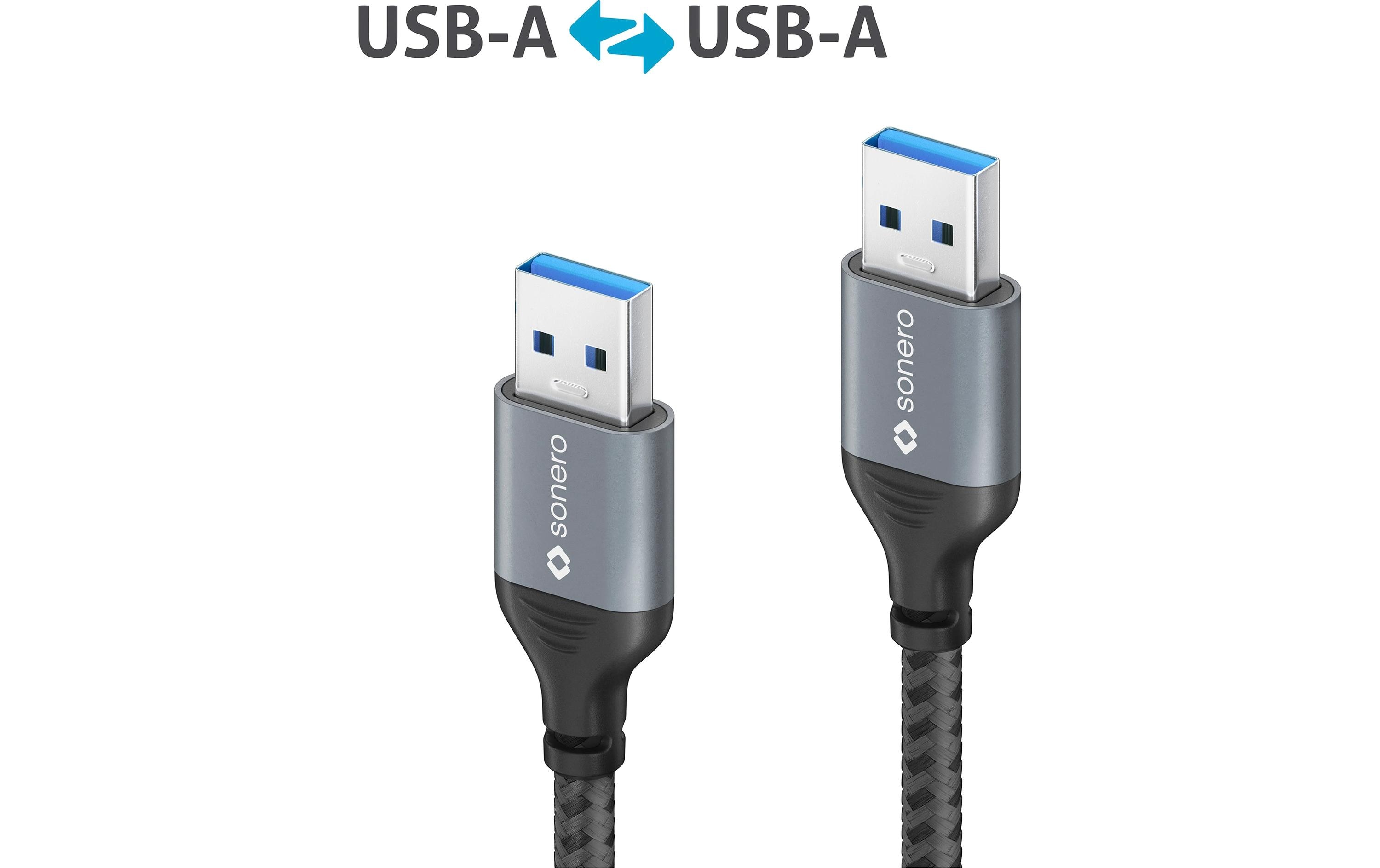 1721083_2 - Mediatech Sonero USB-A - USB-A Kabel, 0.5m Nylon Mantel, USB 3.0, 5Gbps