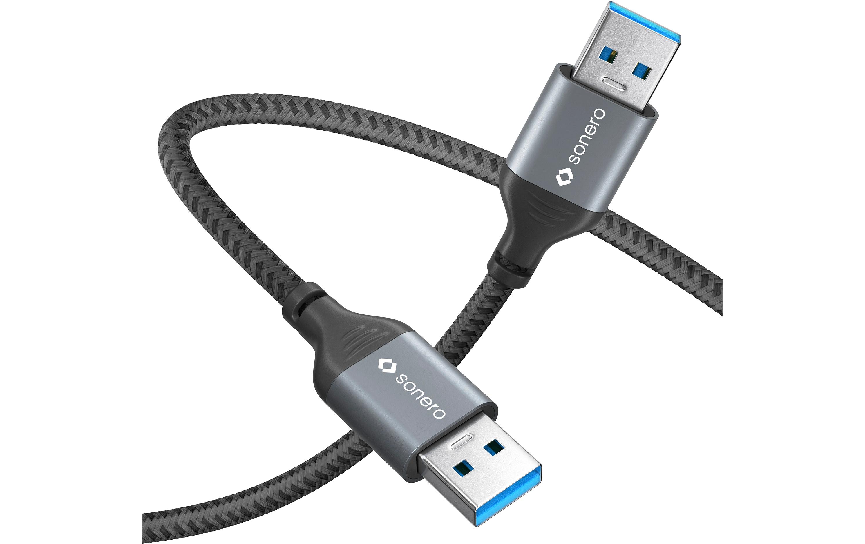 1721083_3 - Mediatech Sonero USB-A - USB-A Kabel, 0.5m Nylon Mantel, USB 3.0, 5Gbps