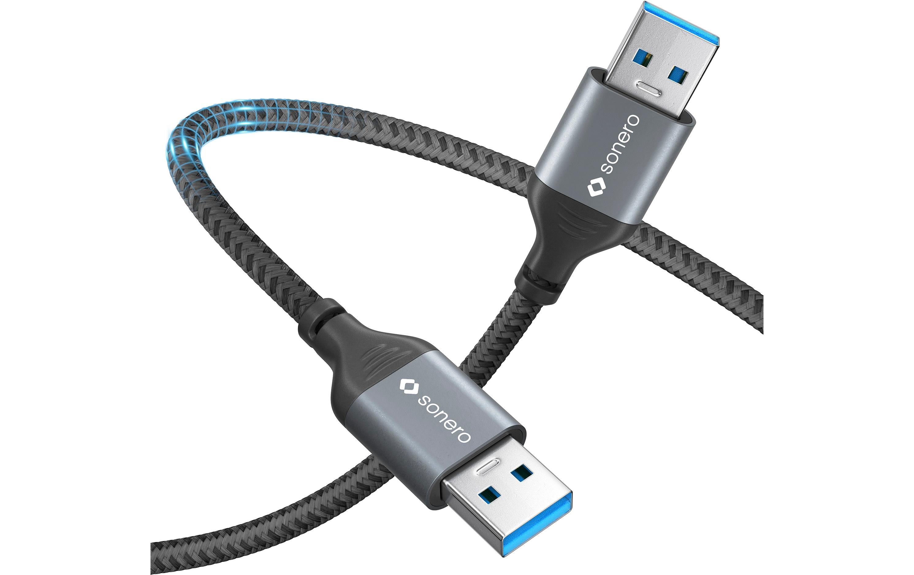 1721083_5 - Mediatech Sonero USB-A - USB-A Kabel, 0.5m Nylon Mantel, USB 3.0, 5Gbps