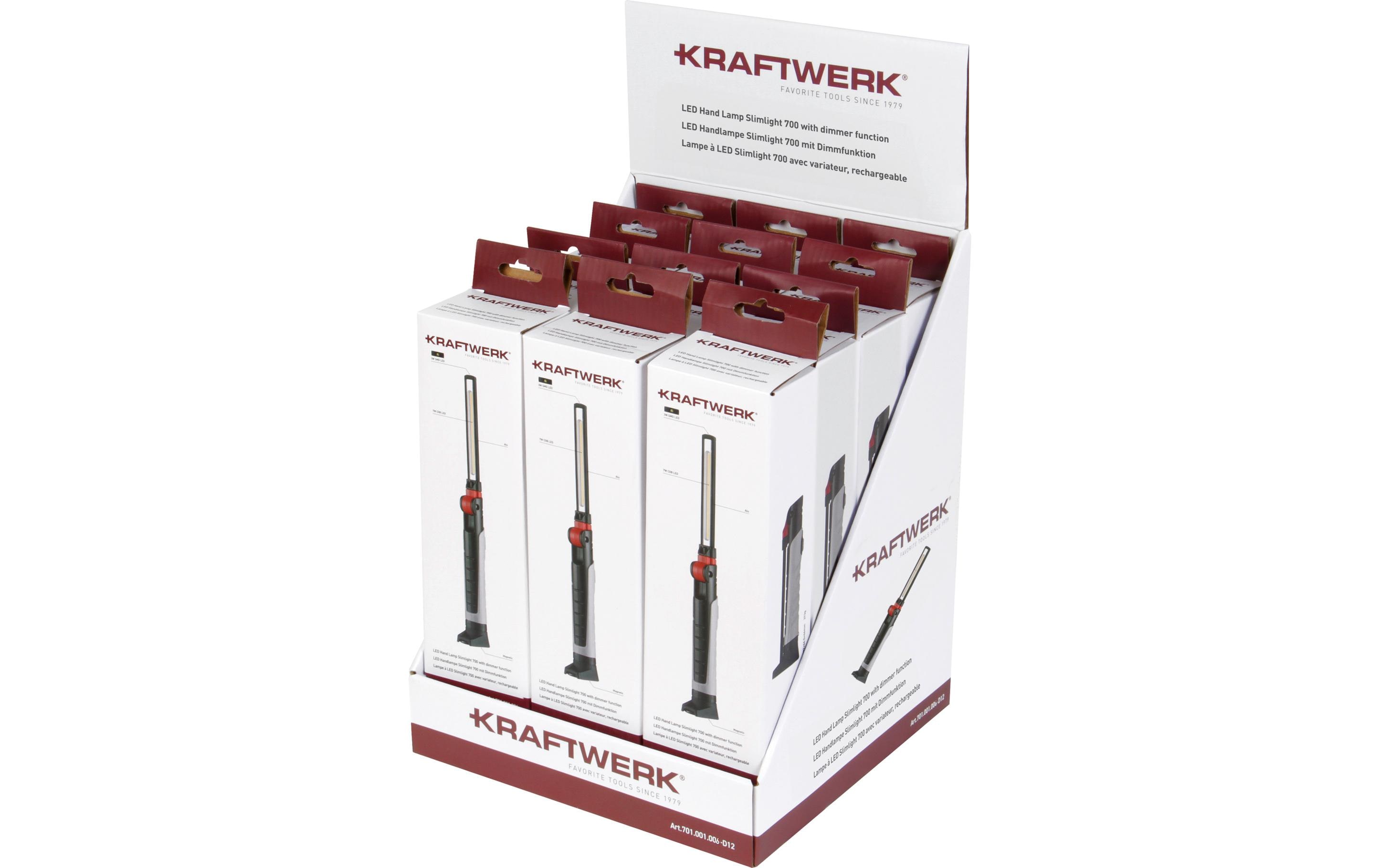 Kraftwerk Display mit 12x LED Handlampe Slimlight 700 Li-Ion-Akku, SMD LED kaufen | Mediatech.ch