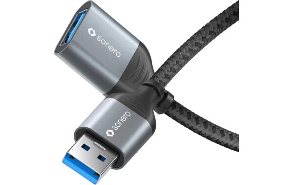 Sonero USB-A - USB-A Verlängerung, 1.5m Nylon Mantel, USB 3.0, 5Gbps
