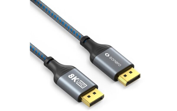 Sonero 8K Displayport 1.4 Kabel, 1.0m Nylon Mantel, 8K/60Hz