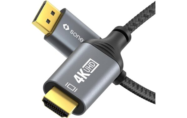 1721122_1 - Mediatech Sonero 4K Displayport -> HDMI Kabel, 1.0m Nylon Mantel, 4K/60Hz