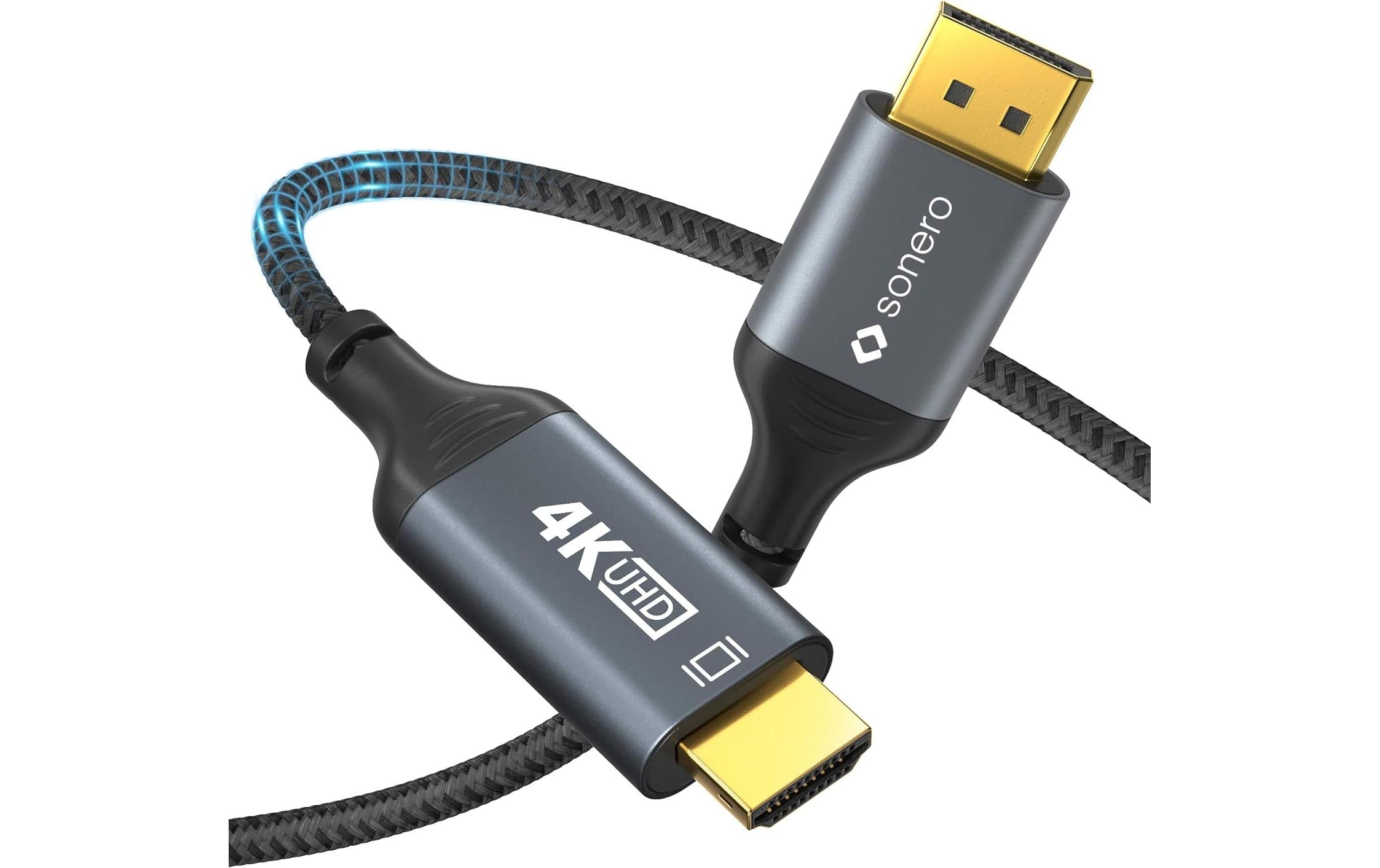 1721122_2 - Mediatech Sonero 4K Displayport -> HDMI Kabel, 1.0m Nylon Mantel, 4K/60Hz