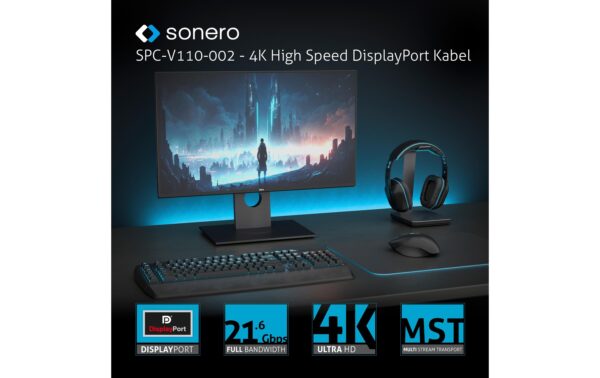 1721131_5 - Mediatech Sonero USB-C - Displayport Adapter Nylon Mantel, 4K/60Hz