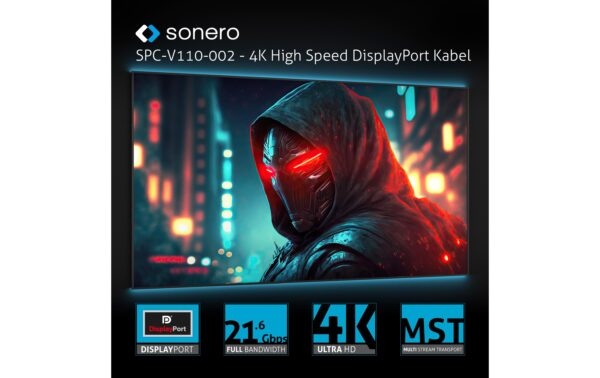 1721131_6 - Mediatech Sonero USB-C - Displayport Adapter Nylon Mantel, 4K/60Hz