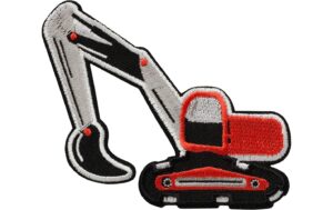 Monoquick Aufbügelbild Basic Bagger rot, 7.6 x 9 cm