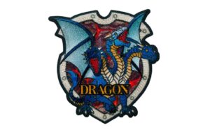 Monoquick Aufbügelbild Midi Drache blau, 6 x 5.5 cm