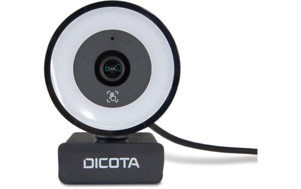 Dicota Webcam mit Ringlicht 5MP 3-stufige Ringlicht-Beleuchtung
