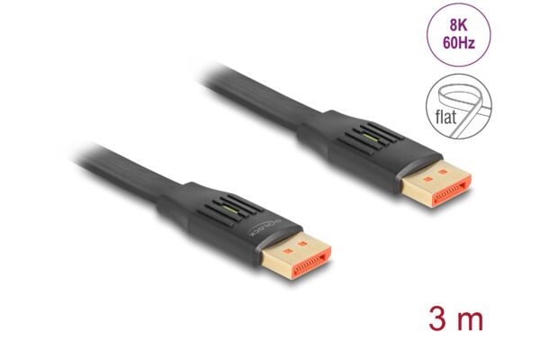 1728830_1 - Mediatech Delock DisplayPort Flachbandkabel 8K 60Hz, 3m
