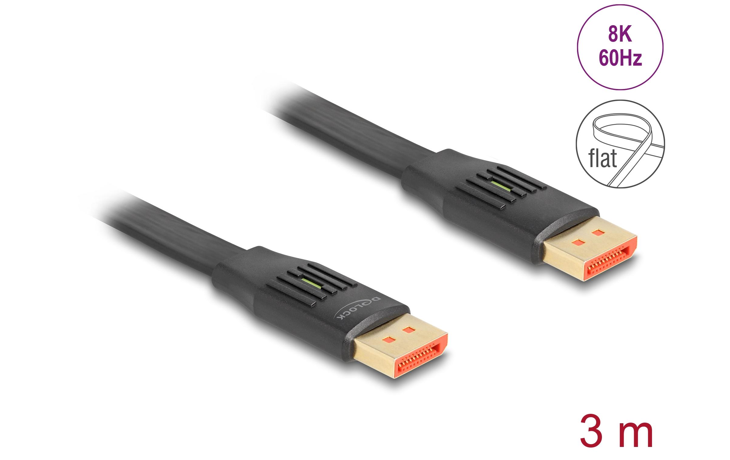 1728830_1 - Mediatech Delock DisplayPort Flachbandkabel 8K 60Hz, 3m