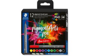 STAEDTLER Pigment Brush Pen 12er Schachtel Basic Colours