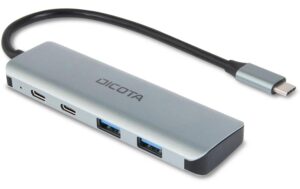 DICOTA USB-C 4-in-1 Highspeed Hub 10 Gbps silber