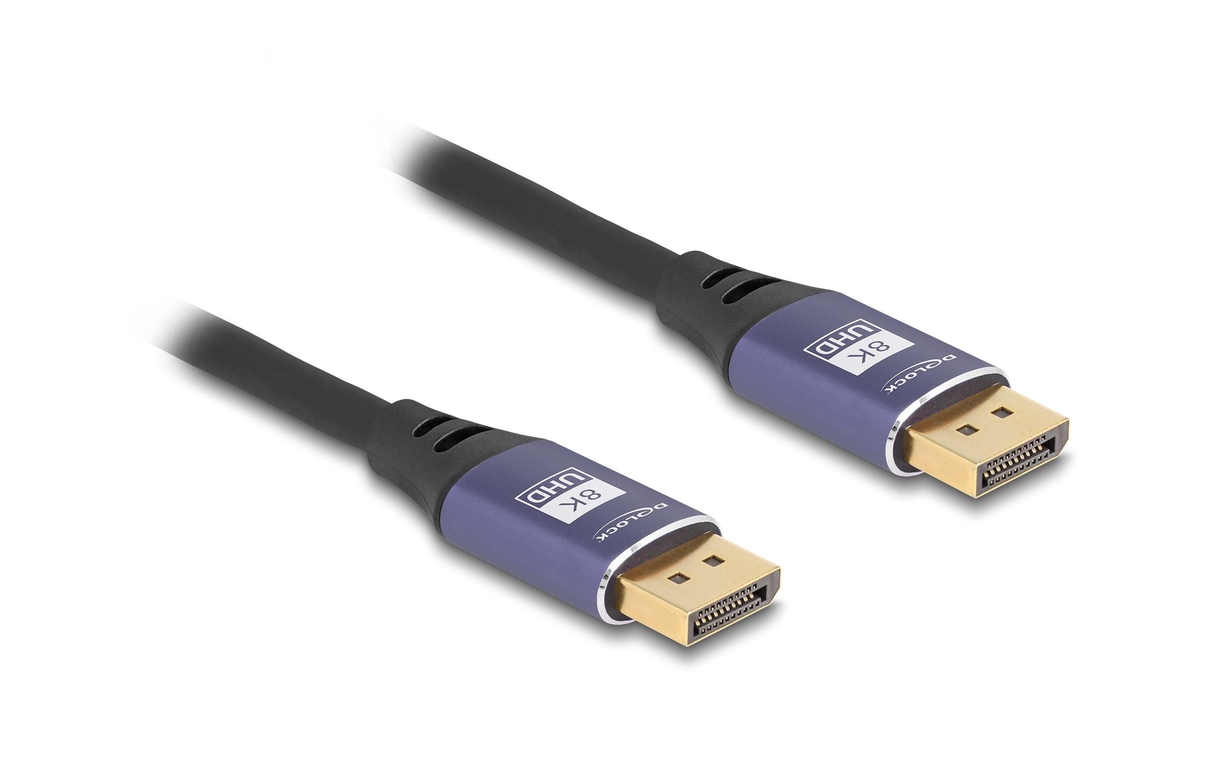 1732552 - Mediatech Delock DisplayPort Kabel 8K 60Hz Metall, lila, 3m