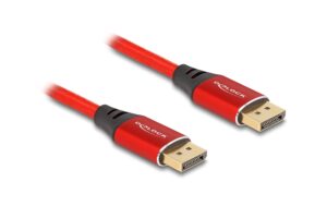 Delock DisplayPort Kabel 16K 60Hz Metall, rot, 1m