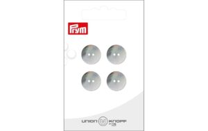 Bu Prym  Knopf Perlmuttknopf 2-Loch 14 mm, Karte 4 Stück, weiss