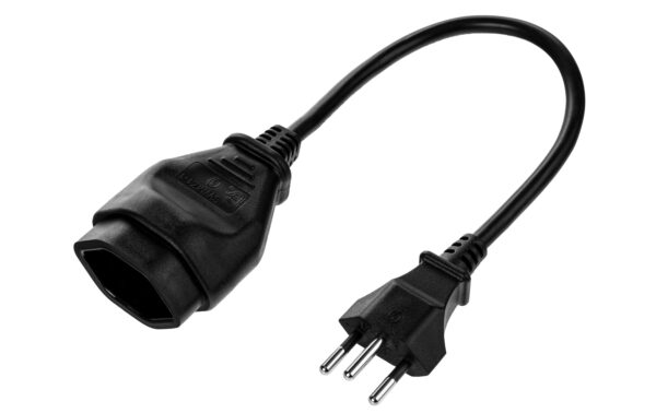 F.power Verlängerungskabel T13-T12 0.2m sw H05VV-F 3G1.00, 4 Stück (1/50)