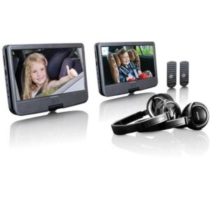 Lenco DVP-1046BK, Portabler DVD-Player 2 Stück, 10, Remote, Kopfhörer, Halterung