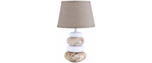 Näve Stoney Tischleuchte weiss/braun E14, 40W, IP20