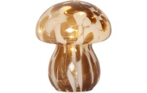 Star Trading Glas Dekoration Funghi IP20, Warmweiss, Braun