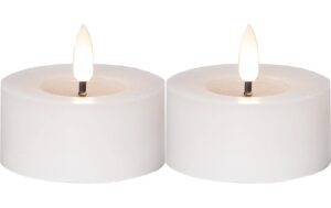 1745122 - Mediatech Star Trading LED Teelicht 2 Pack Flow Indoor, Weiss, 5.5cm Höhe, Timerfunktion