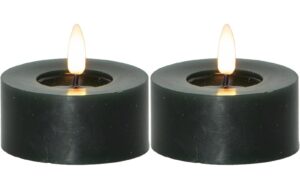 1745125 - Mediatech Star Trading LED Teelicht 2 Pack Flow Indoor, Grün, 5.5cm Höhe, Timerfunktion