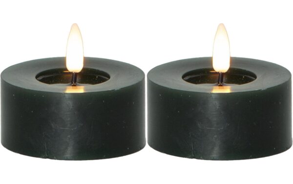 1745125 - Mediatech Star Trading LED Teelicht 2 Pack Flow Indoor, Grün, 5.5cm Höhe, Timerfunktion