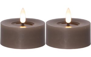 Star Trading LED Teelichter Set Flamme Flow 2 Pack, Braun