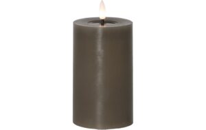 Star Trading LED Pillar Kerze Flamme Flow Indoor, Mole, 15cm Höhe, Timerfunktion