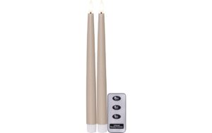 Star Trading LED Dinner Kerze 2 Pack Slim Indoor, Beige, 28.5cm Höhe, Timerfunktion