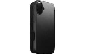 NOMAD Modernes Leder Folio Schwarz iPhone 16 Plus