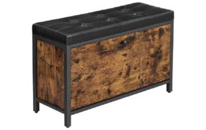 Vasagle Schuhbank mit Polster,6 paar Schuhe 80x30x51 cm,Traglast 90 kg, pro Fach 20 kg