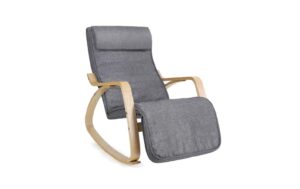 Songmics Schaukelstuhl Birkenholz, Grau 67x115x91 cm, abnehmbarer Bezug waschbar kaufen Schweiz | Mediatech.ch