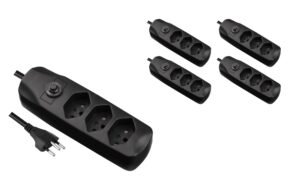 FURBER.power F.power Steckdosenleiste 3xT13 KIT5 230V, H05VV-F 3G1.00, OS, schwarz (5/25) kaufen | Mediatech.ch