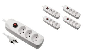 1748063 - Mediatech FURBER.power F.power Steckdosenleiste 3xT13 KIT5 230V, H05VV-F 3G1.00, OS, weiss (5/25) kaufen | Mediatech.ch